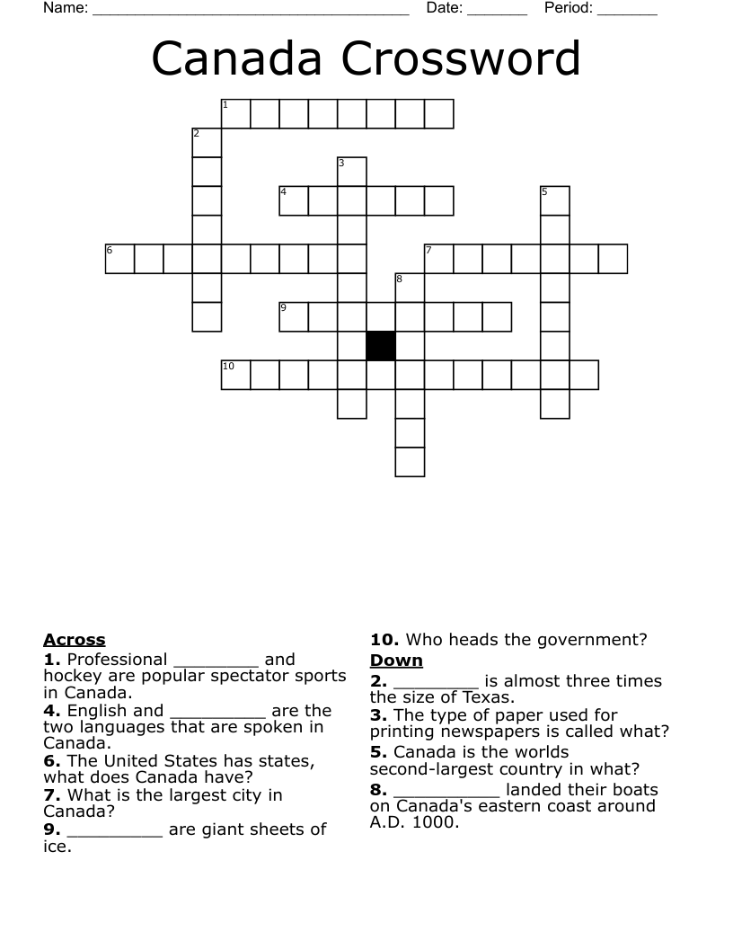 Canada Crossword 