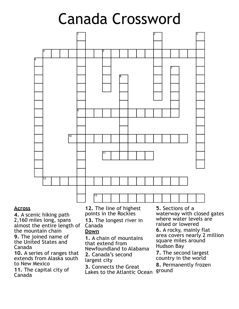Canada Crossword 