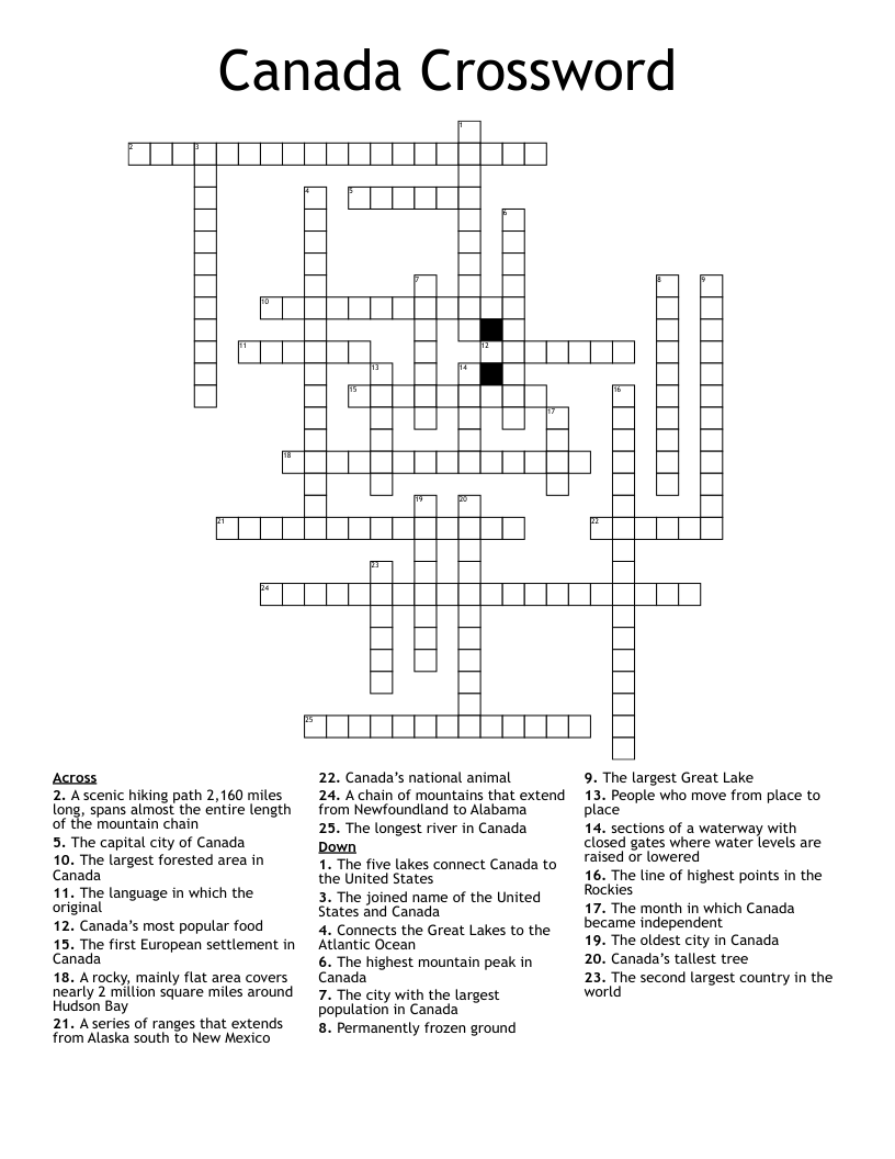 Canada Crossword 