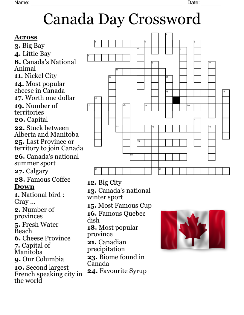 Canada Day Crossword