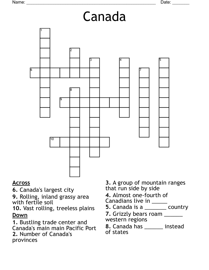 Canada  Crossword