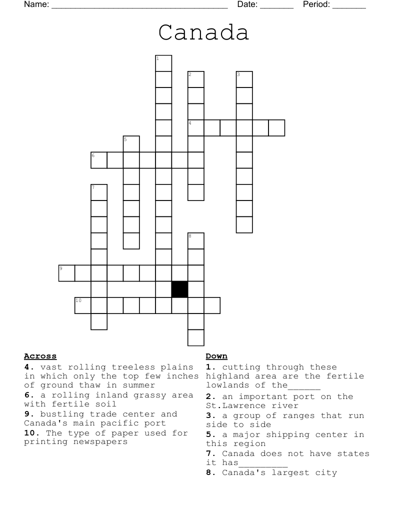 Canada  Crossword