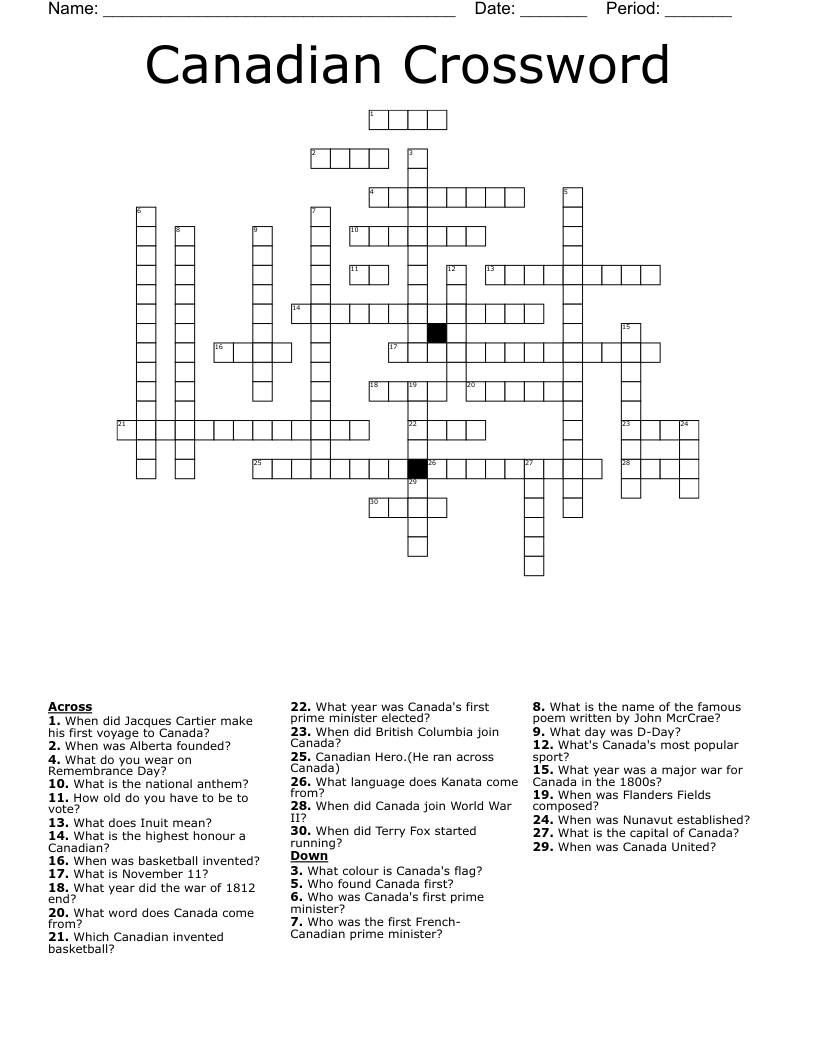 Canadian Crossword
