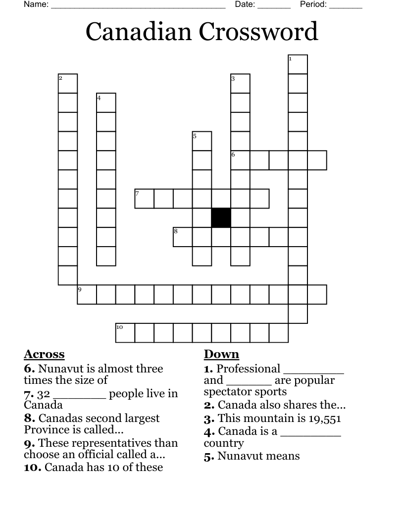 Canadian Crossword