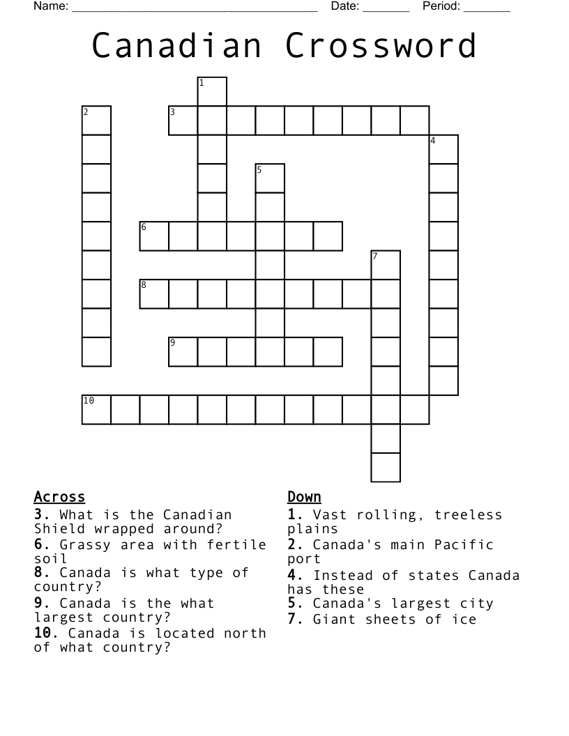 Canadian Crossword