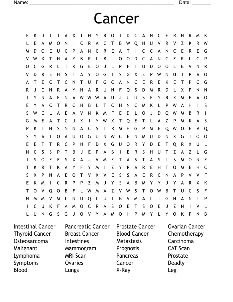 Cancer Word Search
