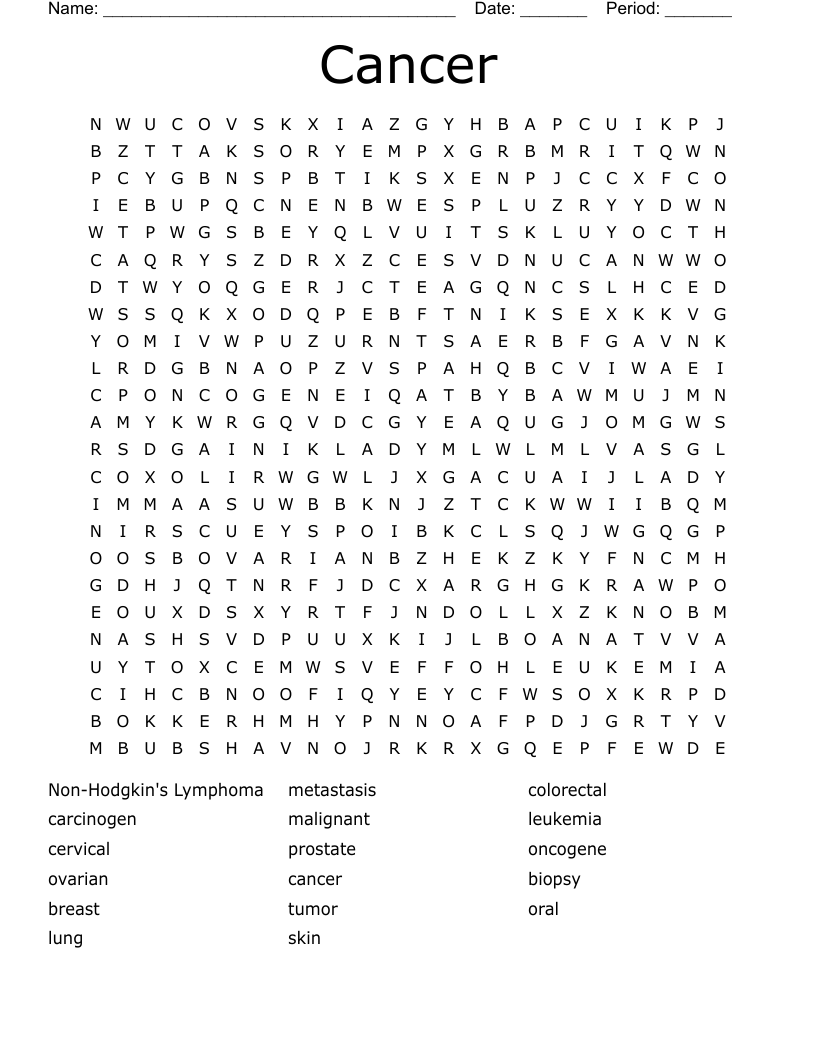 Cancer Word Search