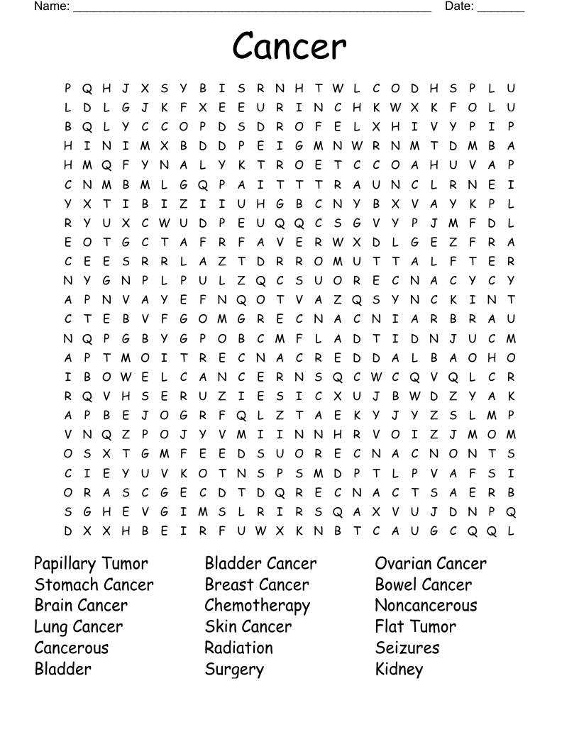Cancer Word Search