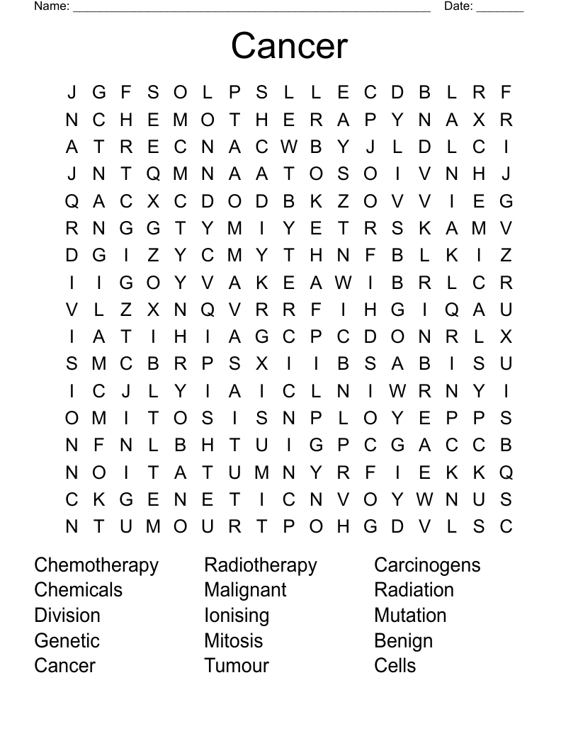 Cancer Word Search