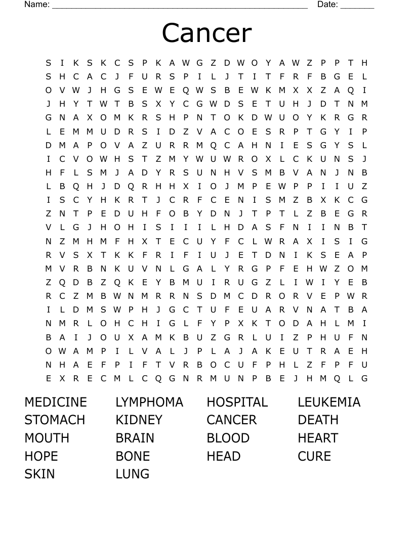Cancer Word Search