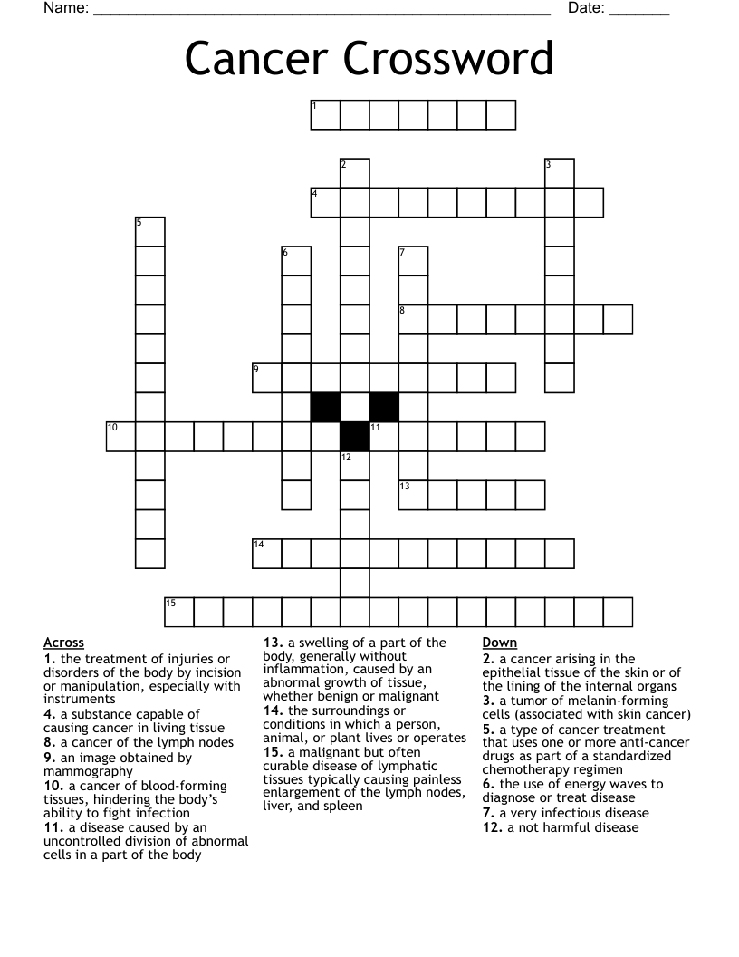 Cancer Crossword