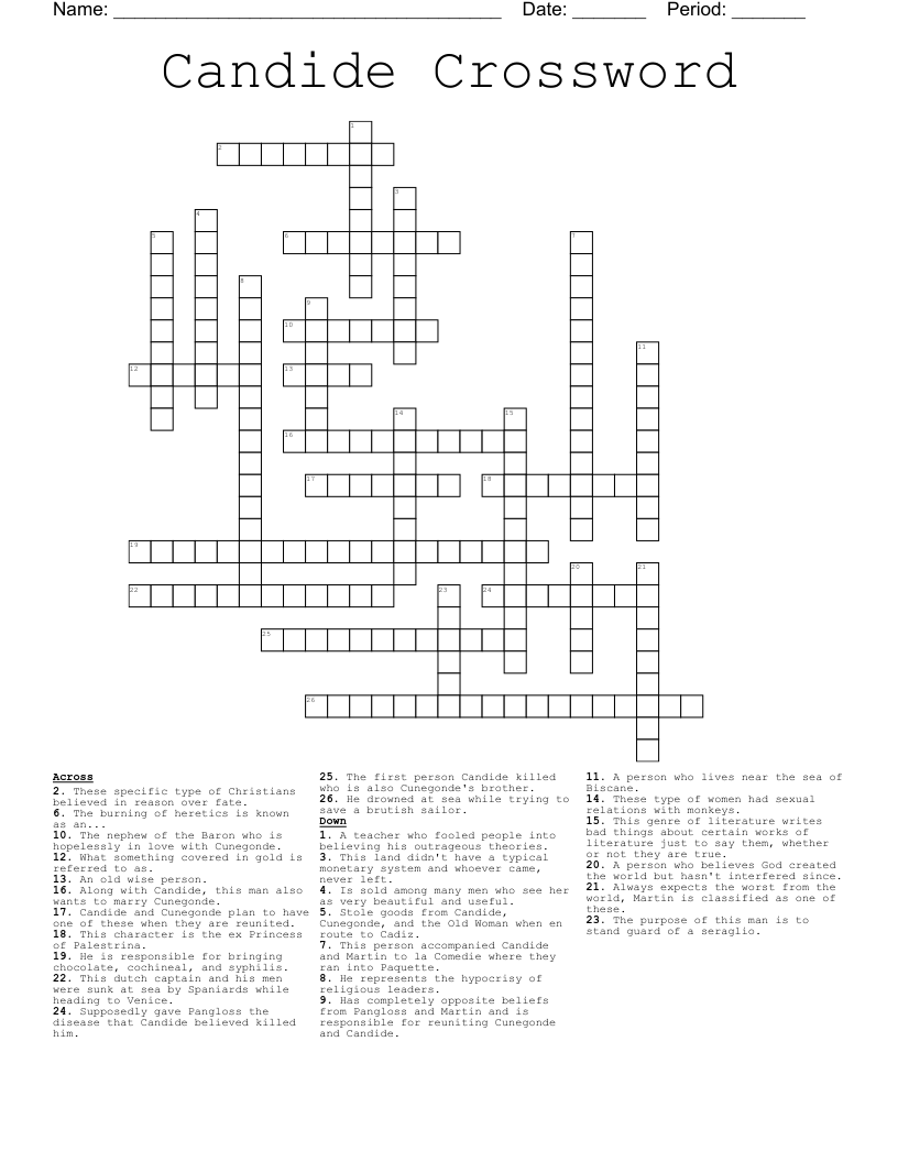 Candide Crossword