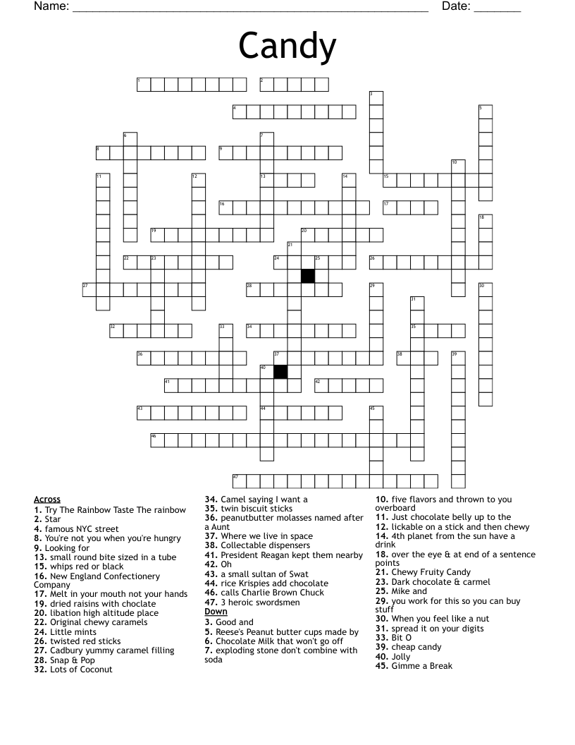 Candy Crossword