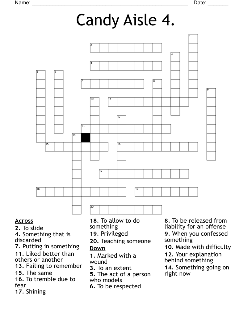 Candy Aisle 4. Crossword