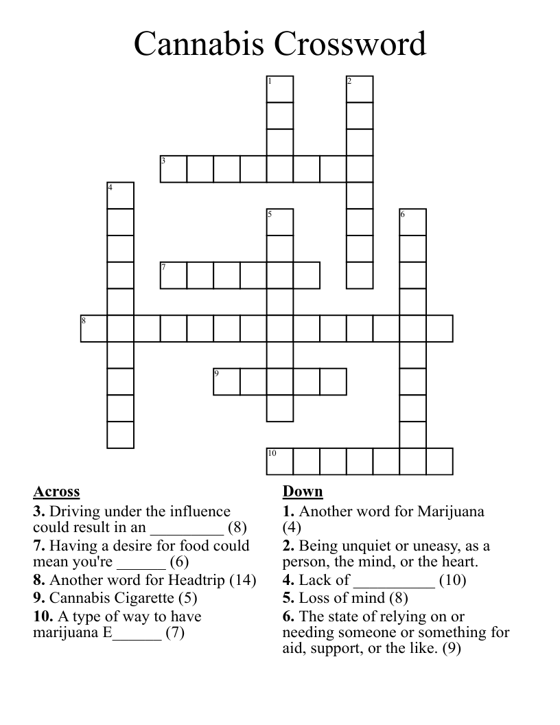 Cannabis Crossword