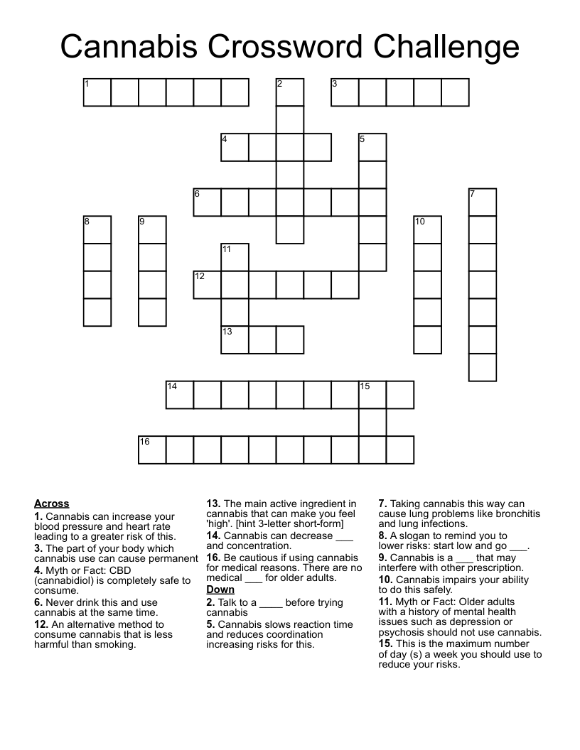 Cannabis Crossword Challenge