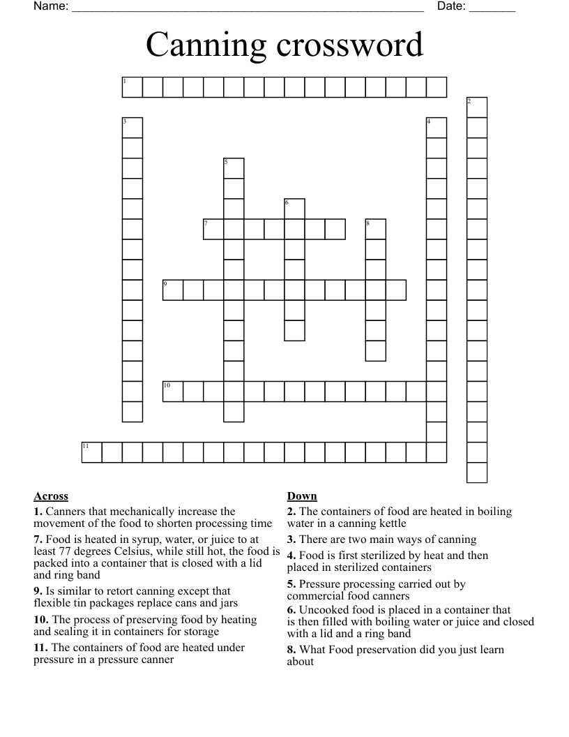 Canning crossword