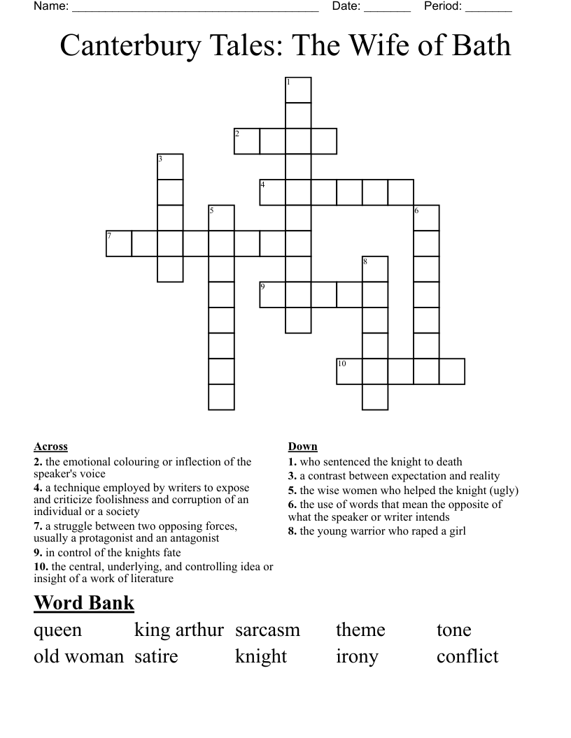 Canterbury Tales: The Wife of Bath Crossword
