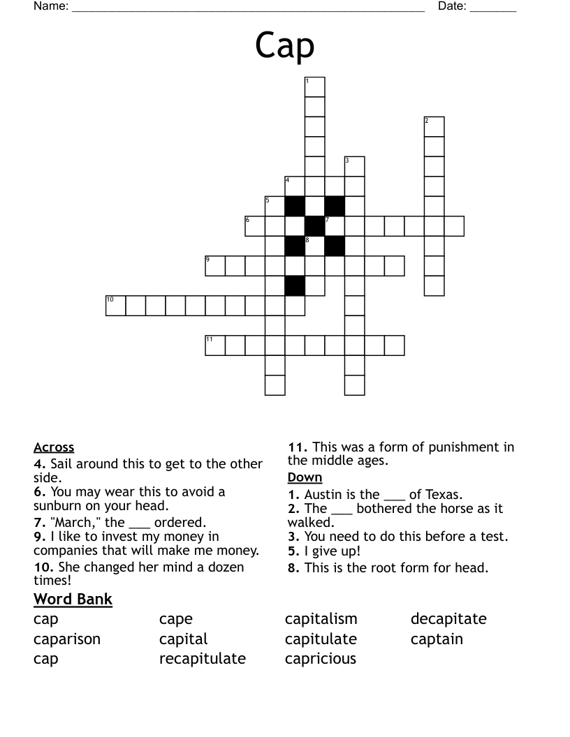 Cap Crossword