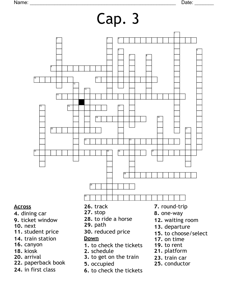Cap. 3 Crossword