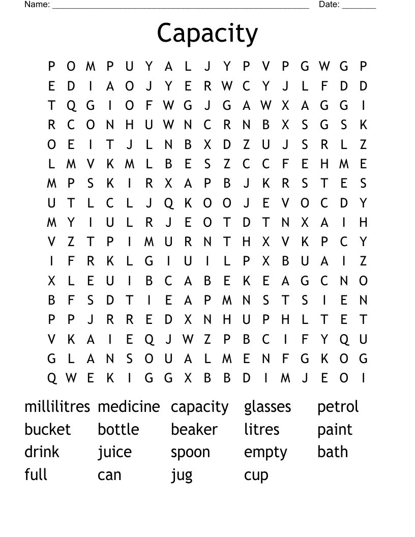 Capacity Word Search