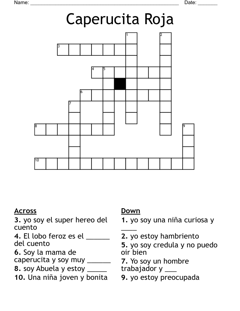 Caperucita Roja  Crossword