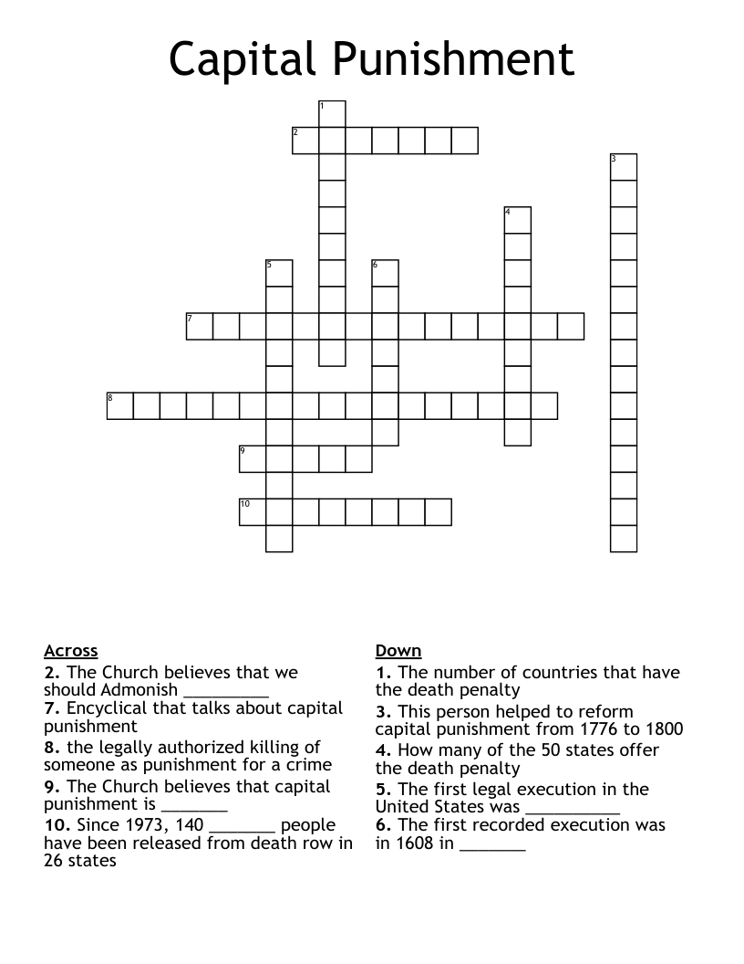 Capital Punishment Crossword
