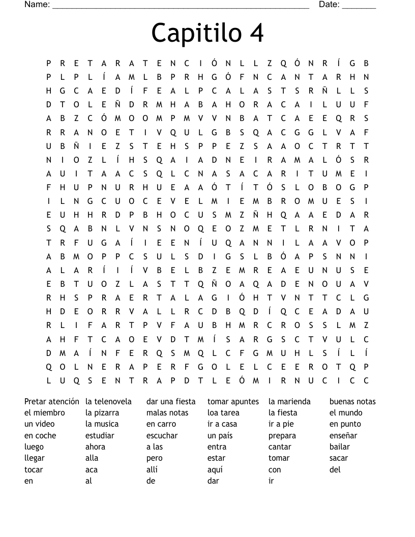 Capitilo 4  Word Search