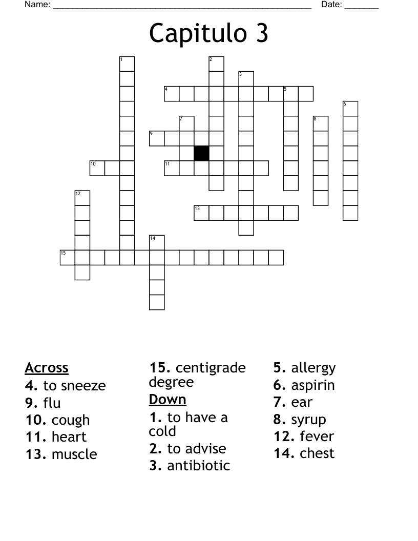 Capitulo 3 Crossword