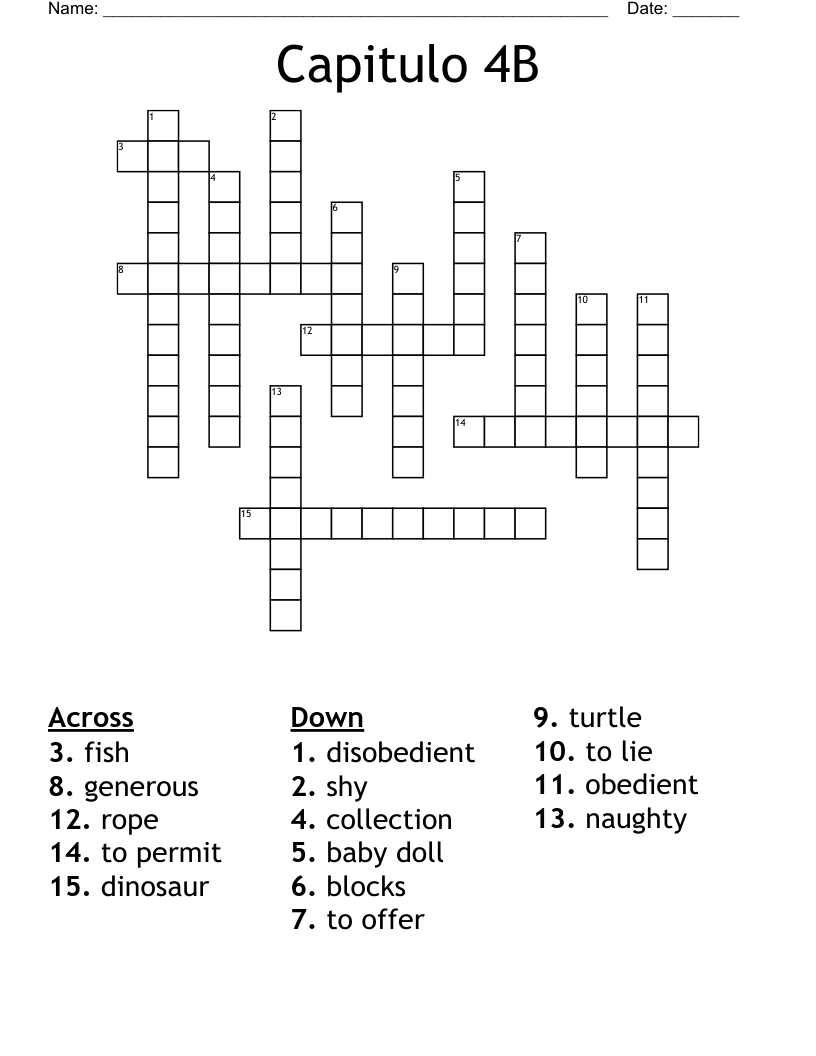 Capitulo 4B Crossword