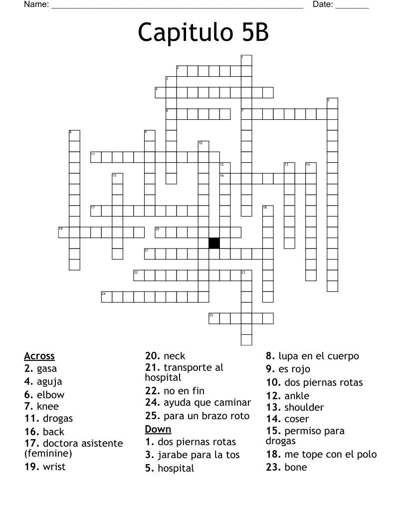 Capitulo 5B Crossword