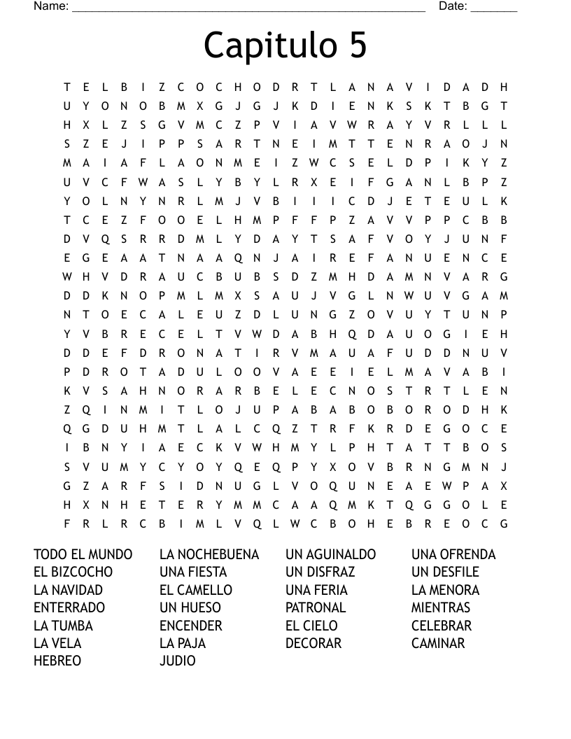 Capitulo 5 Word Search