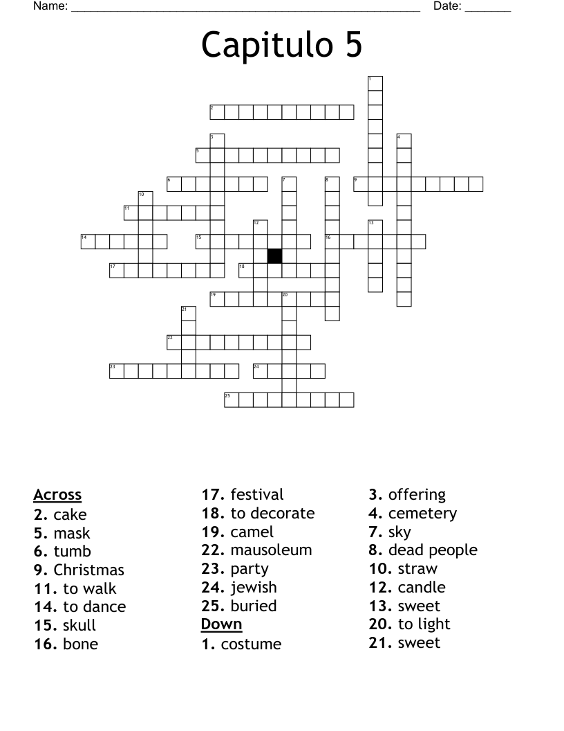 Capitulo 5 Crossword