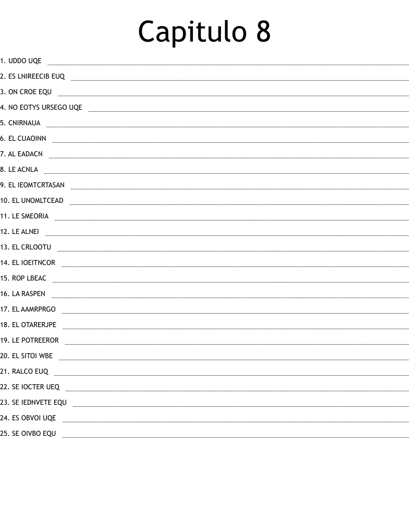 Capitulo 8  Word Scramble