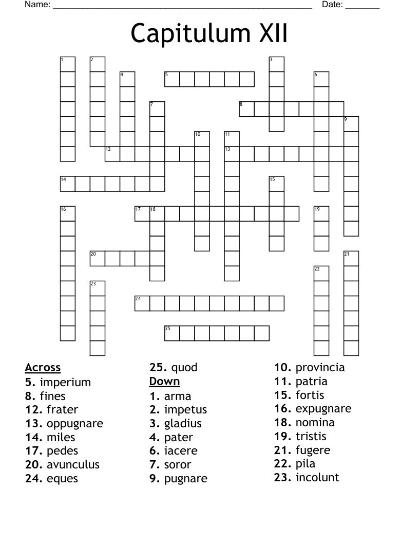 Capitulum XII Crossword