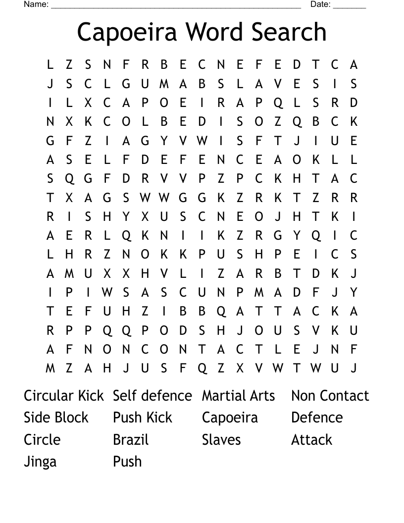 Capoeira Word Search