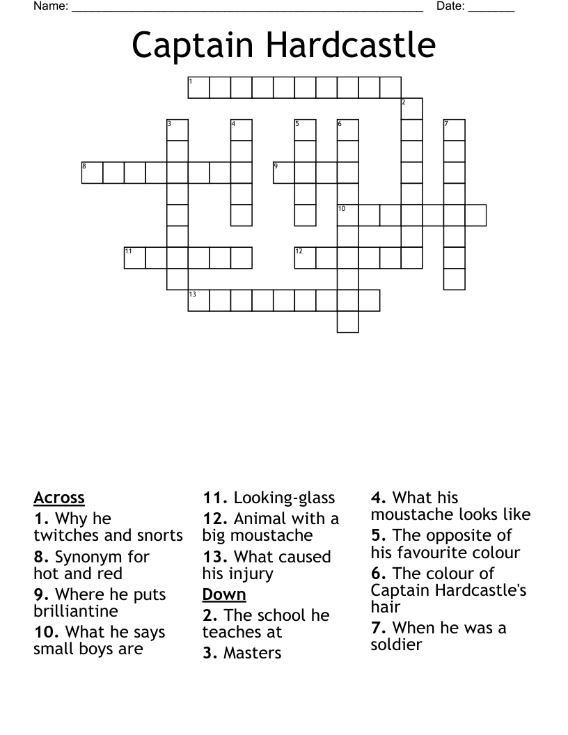 Captain Hardcastle Crossword