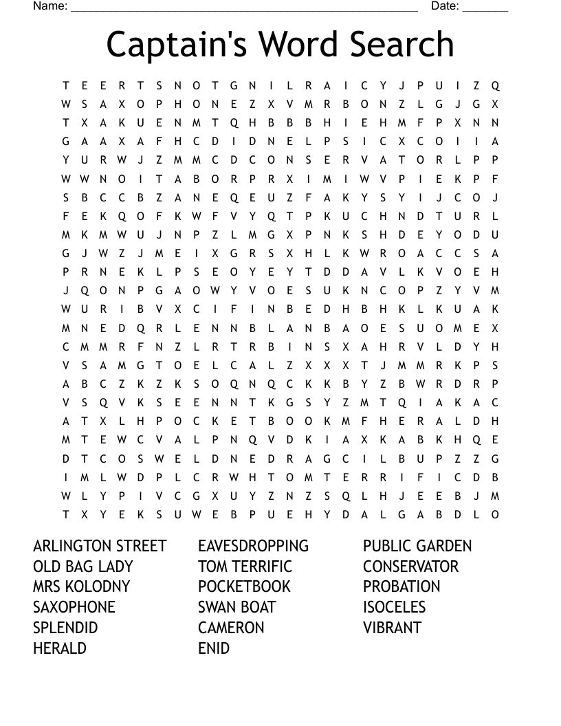 Captain's Word Search