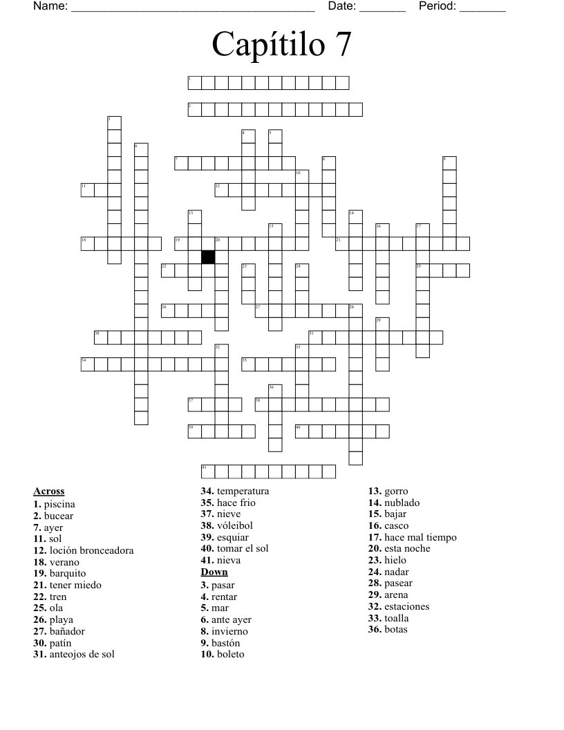 Capítilo 7  Crossword