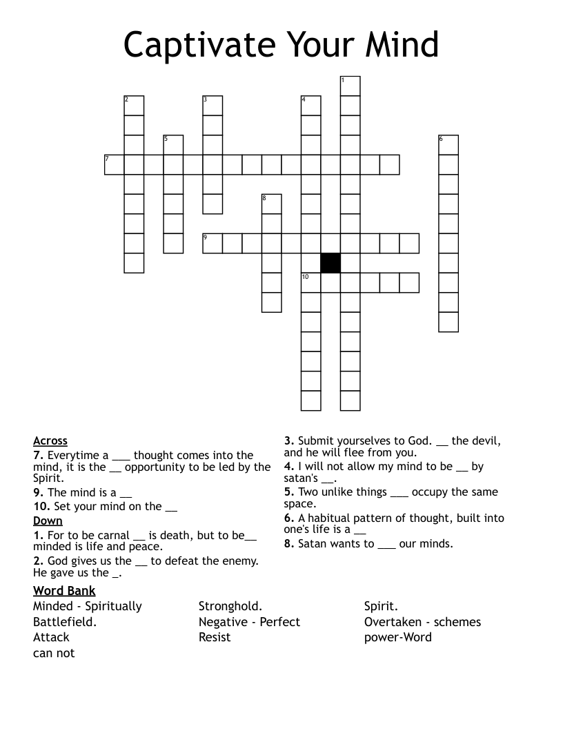 Captivate Your Mind Crossword