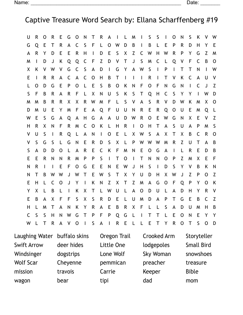 Captive Treasure Word Search by: Ellana Scharffenberg #19