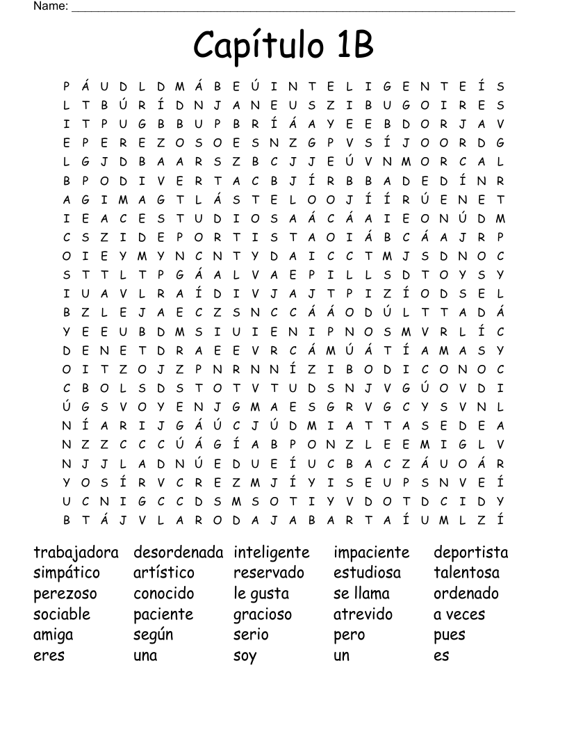 Capítulo 1B Word Search