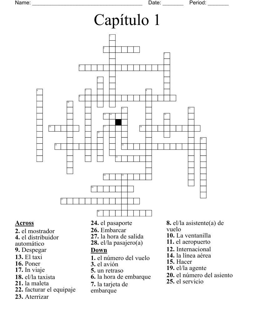 Capítulo 1 Crossword