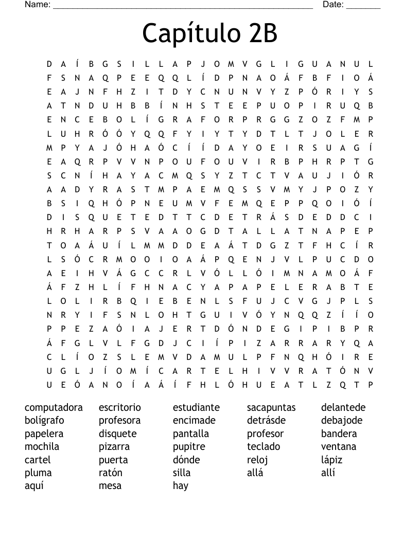 Capítulo 2B Word Search