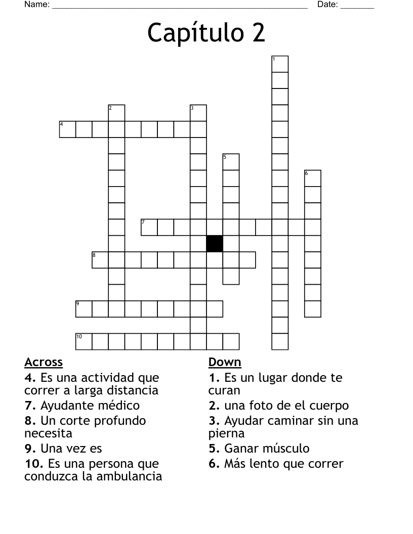 Capítulo 2 Crossword
