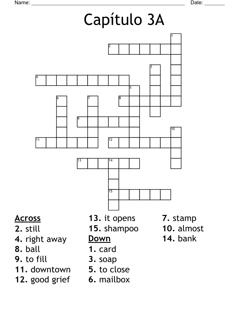 Capítulo 3A Crossword