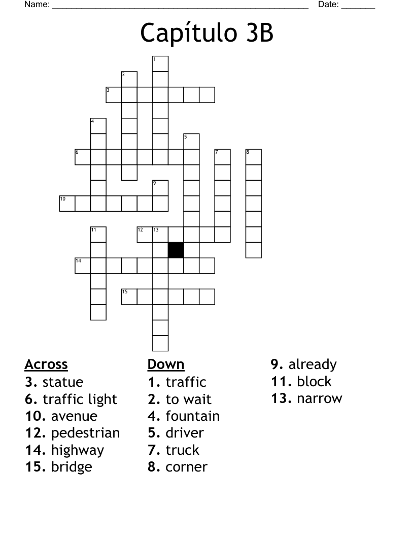 Capítulo 3B Crossword