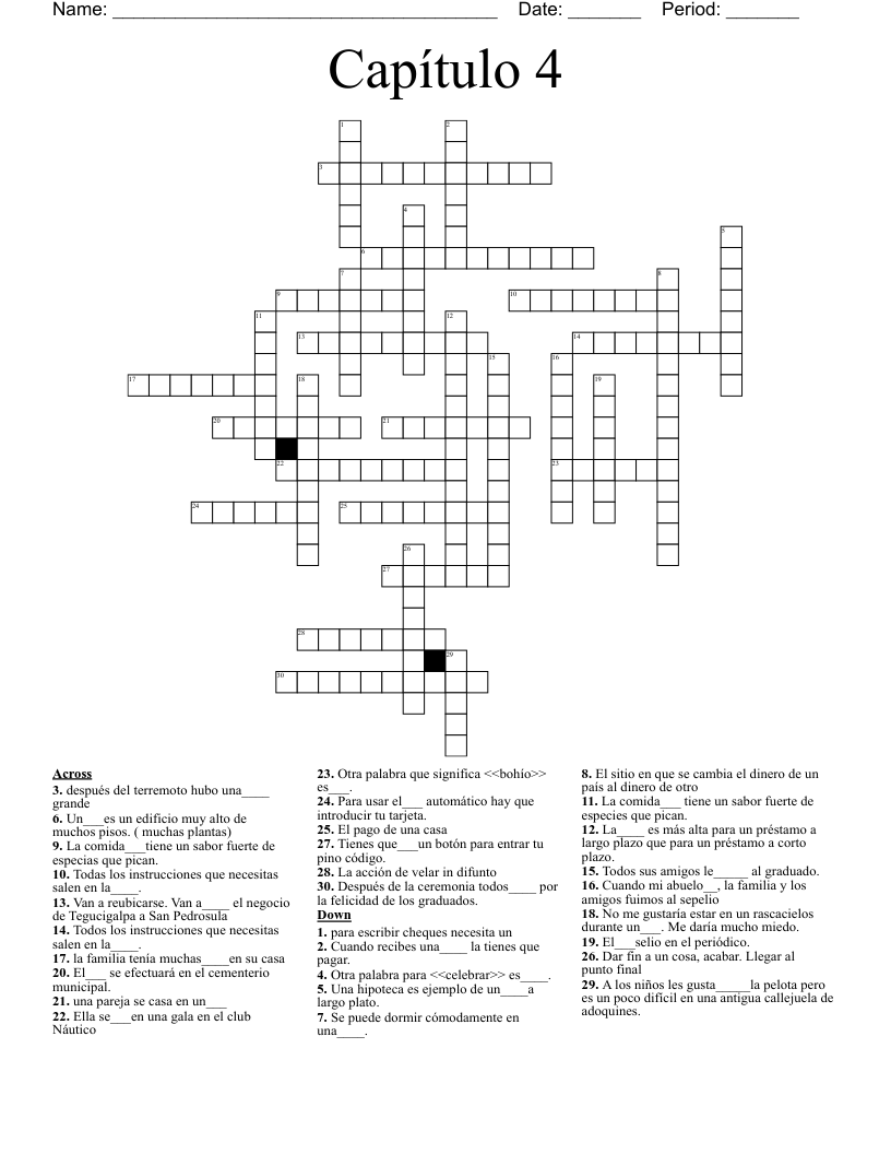 Capítulo 4  Crossword