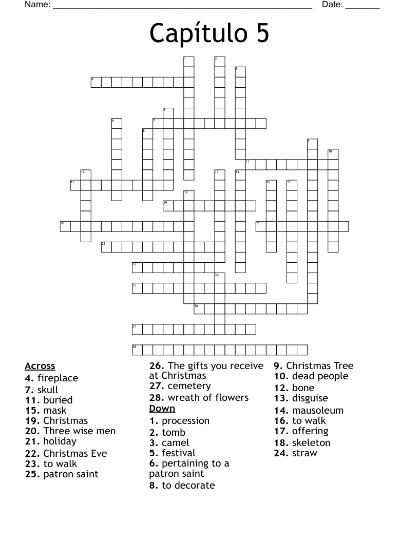 Capítulo 5 Crossword