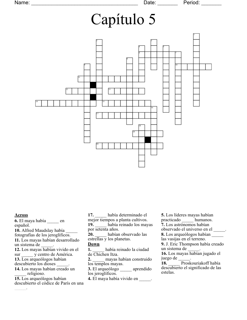 Capítulo 5  Crossword